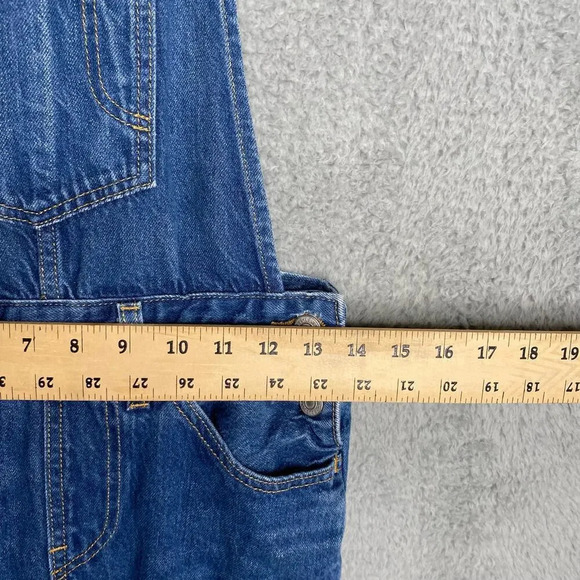 Vintage Levis dark wash bib denim overalls womens skinny fit stretch Small - Picture 13 of 14